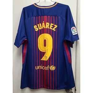 FC Barcelona 2017  2018 Home football shirt jersey Nike size XL # 9 Suarez‎